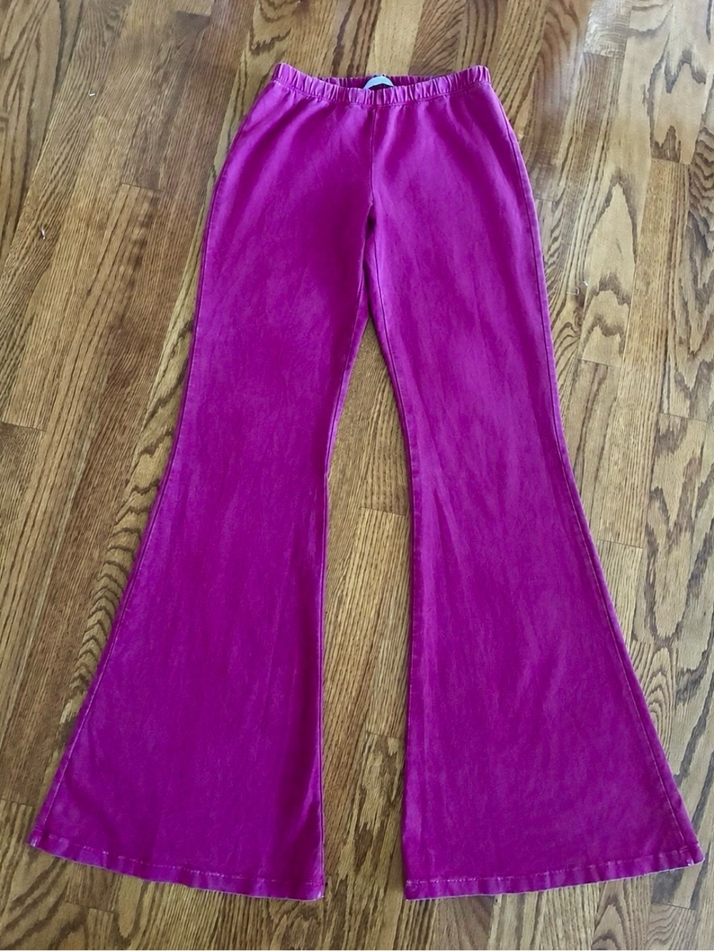 Chatoyant Fuchsia Magenta Mineral Wash Flare Pants Size M Medium - Soft Stretch